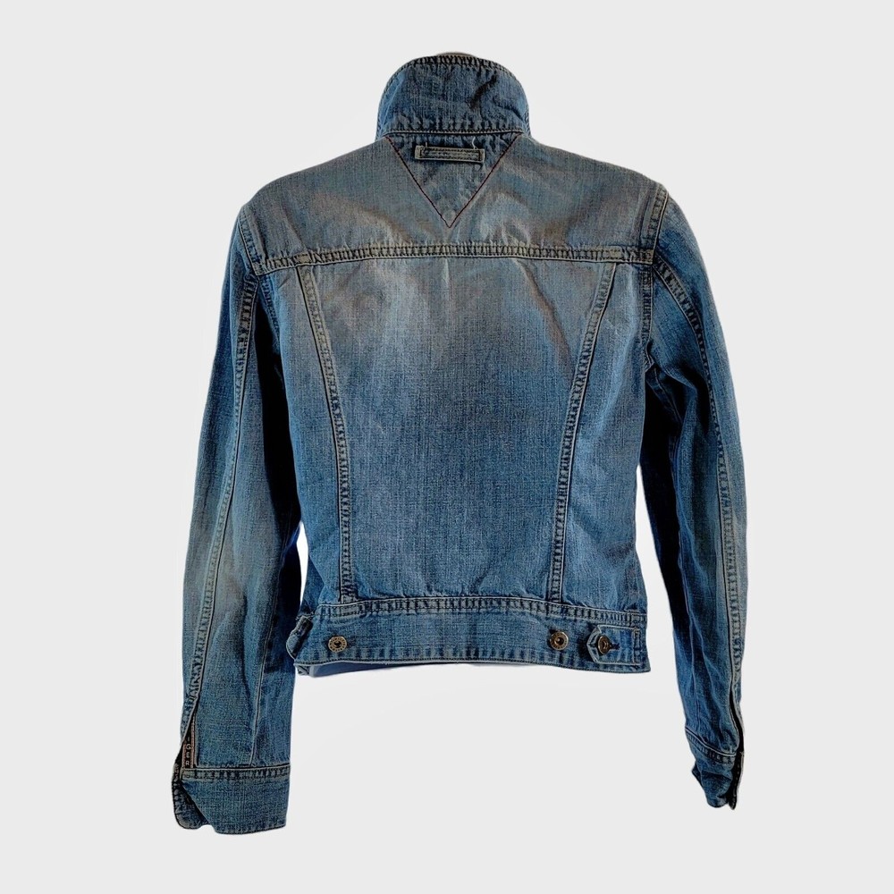 Vintage Tommy Hilfiger Jean Jacket Button Blue Denim Jacket Size Women’s Small - Picture 6 of 12